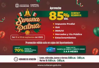 Ayuntamiento de Culiacán ofrece hasta un 85 % de descuento en multas y recargos