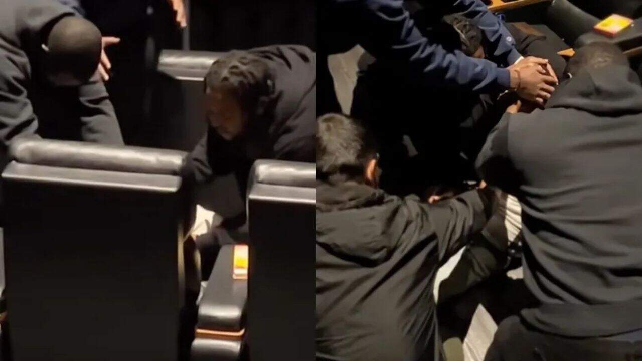 Captan a presunta posesión demoniaca durante la película El Conjuro | VIDEO