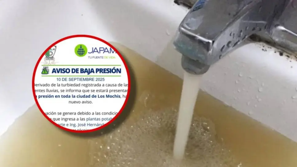 JAPAMA advierte baja presión de agua en toda la ciudad de Los Mochis; ¡A llenar cubetas! JAPAMA advierte baja presión de agua en toda la ciudad de Los Mochis; ¡A llenar cubetas!