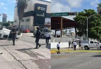 Vuelca camioneta de la FGJE en Los Mochis, peritos iban a realizar diligencias a El Fuerte
