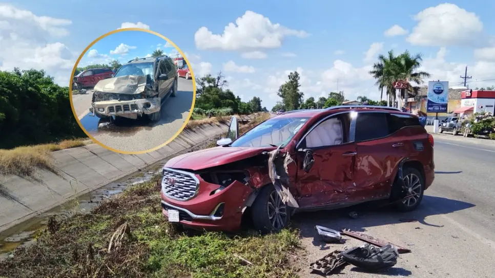 Choque en carretera a Las Glorias deja a un adulto lesionado y cuantiosos daños materiales en Guasave Choque en carretera a Las Glorias deja a un adulto lesionado y cuantiosos daños materiales en Guasave