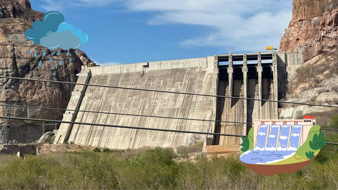 Presa Huites: de estar al 1 %, a tener el mayor almacenamiento de agua en Sinaloa