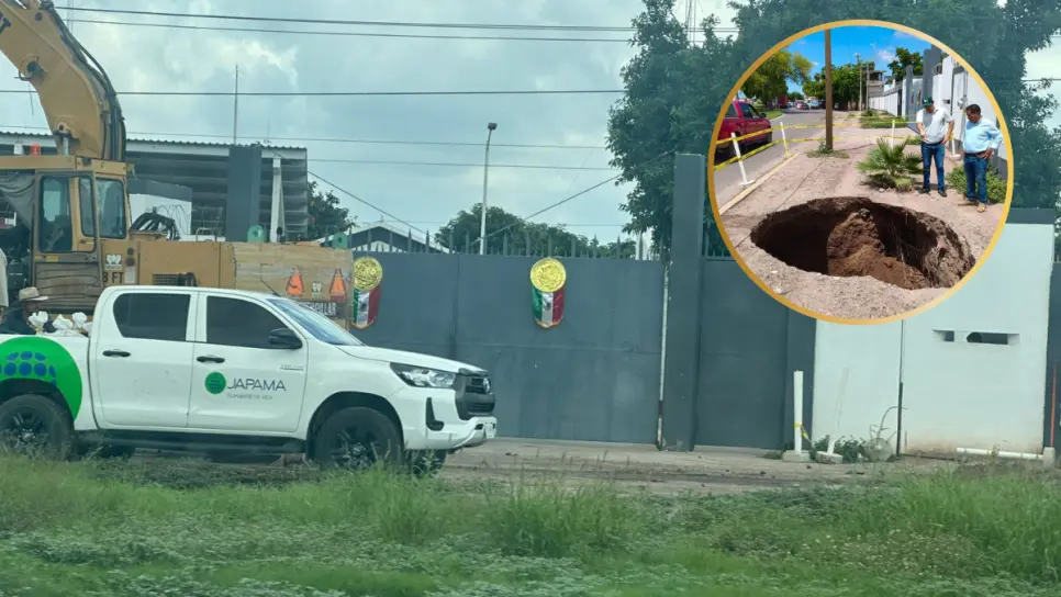 Socavón en bulevar Centenario, en Los Mochis, quedará reparado en seis días