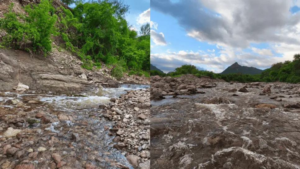 Así luce el arroyo de los cerros de Barobampo tras recientes lluvias en el norte de Sinaloa | FOTOS Así luce el arroyo de los cerros de Barobampo tras recientes lluvias en el norte de Sinaloa | FOTOS