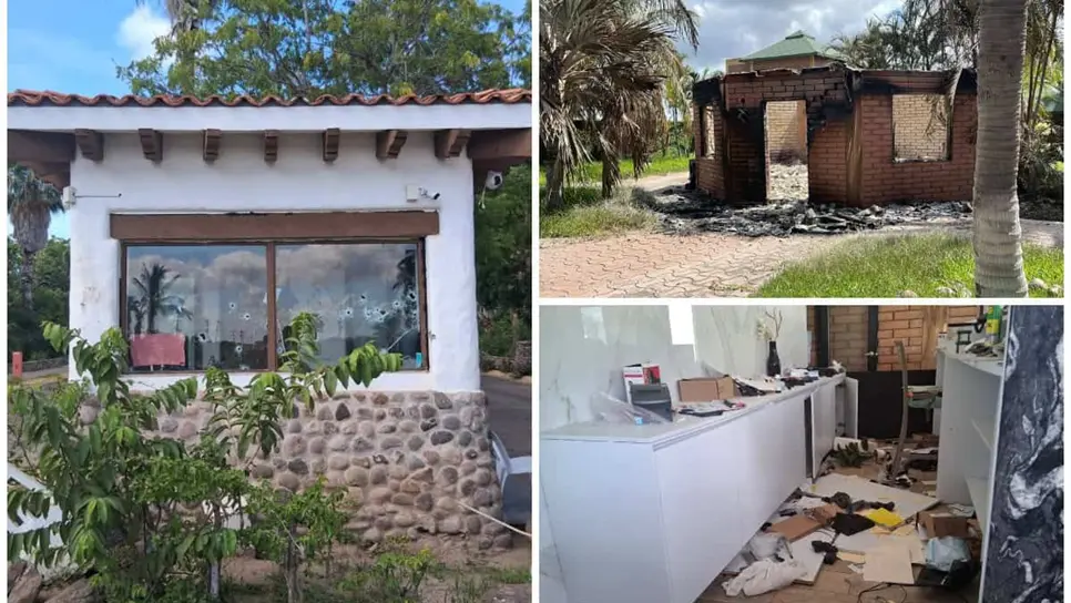 FOTO: Así fue la balacera en Altata en donde resultó un hotel quemado.