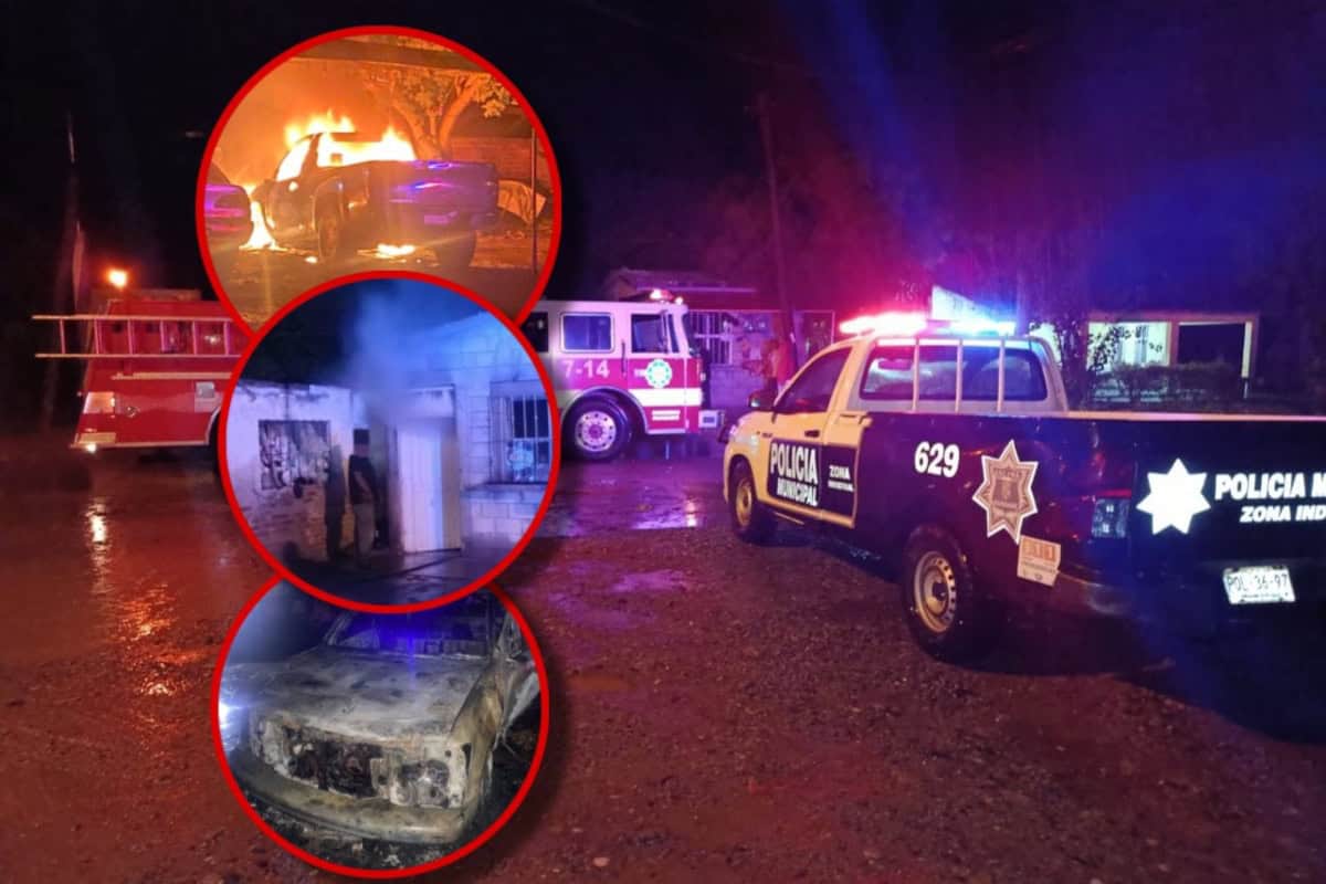 Camioneta arde en llamas y termina calcinada en Guasave; también se incendia tienda de abarrotes