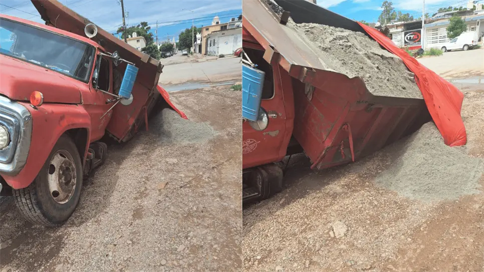 FOTO: Socavón en Los Mochis.