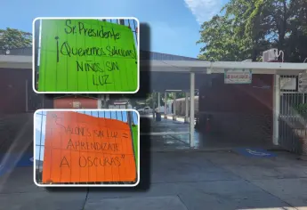 Padres se manifiestan en la primaria Miguel Hidalgo de Los Mochis por falta de aire en salones