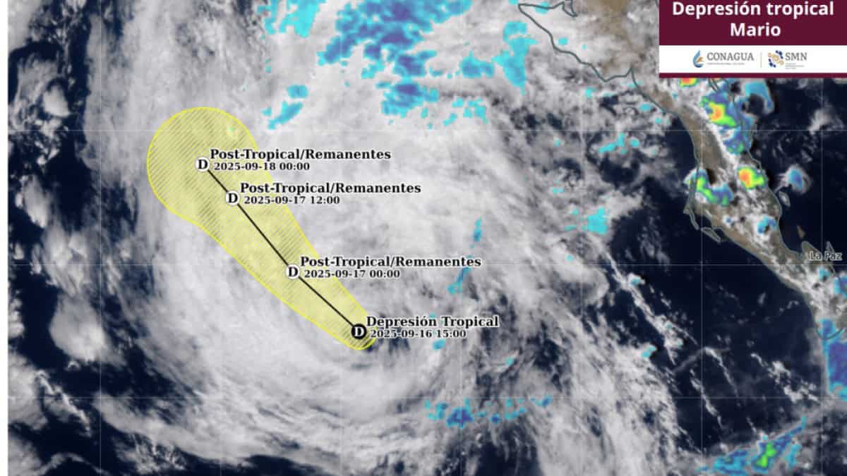 Mario se degrada a depresión tropical frente a la costa occidental de Baja California Sur