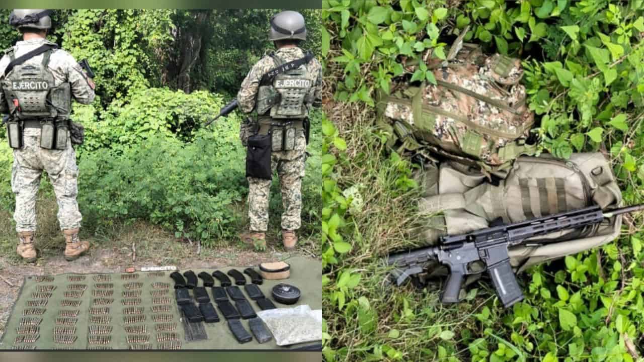 Aseguran arma, cargadores y municiones en Culiacán