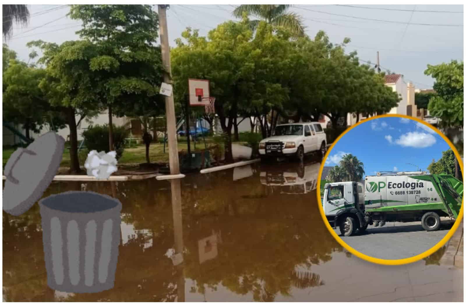 Por la lluvia suspenden recolección de basura en zona rural de Ahome