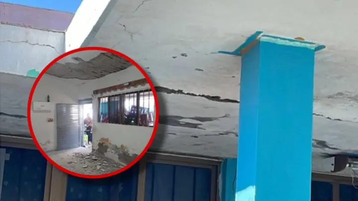 Alertan por riesgo de derrumbe en escuela de Huitussi, Guasave, por marquesina a punto de colapsar