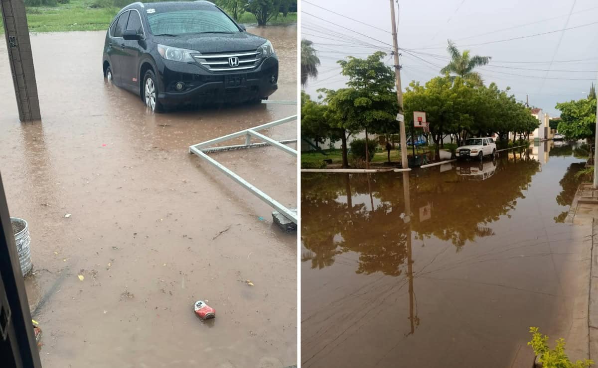 Colonias de Los Mochis amanecen inundadas tras fuertes lluvias