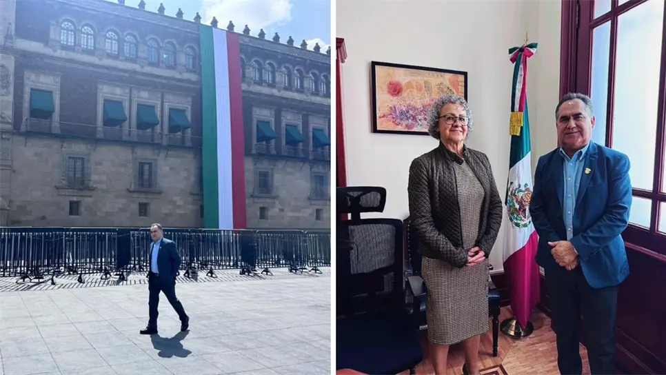 Al Rector lo acompañó el Secretario de Administración y Finanzas del estado de Sinaloa, Joaquín Alberto Landeros Guicho, en esta reunión que se llevó a cabo en las oficinas de la funcionaria federal en Palacio Nacional