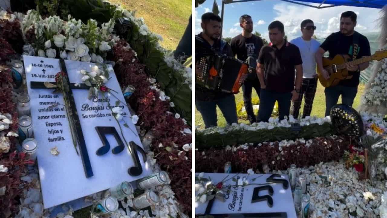 Los integrantes de Enigma Norteño por medio de sus redes sociales, postearon un emotivo video donde estos le rinden homenaje a Ernesto Barajas y frente a su tumba cantaron algunas de las canciones favoritas