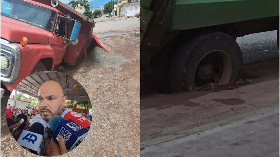 FOTO: Socavones y baches siguen latentes en calles de Los Mochis; advierte Obras Públicas