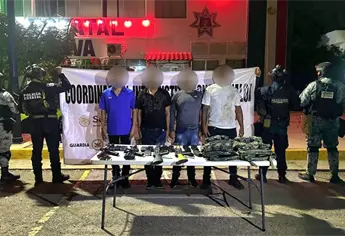 Caen 4 sujetos armados en un operativo en el sector Ángeles en Culiacán