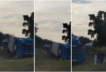 Trailero pierde el control y termina accidentado por la Maxipista en Culiacán