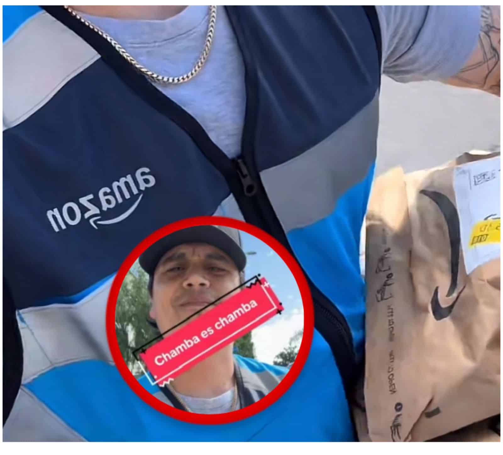 Régulo Caro aparecer como repartidor de Amazon en California