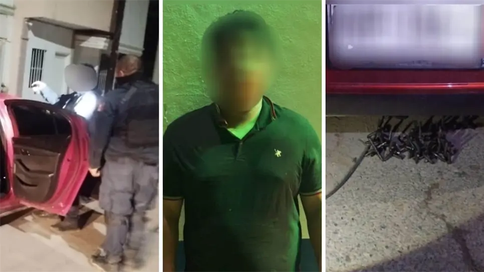 Al realizar la inspección, se percataron de que la unidad cuenta con un reporte de robo vigente. Además, en el interior se encontraron ponchallantas