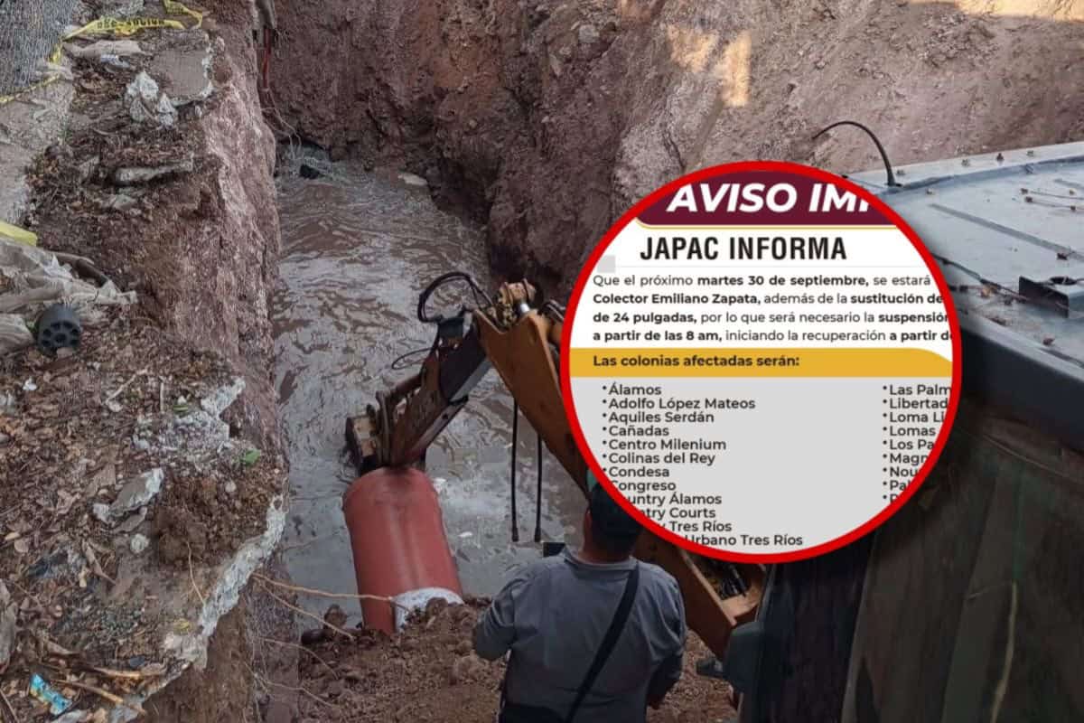 Estas 57 colonias de Culiacán se quedarán sin agua este martes 30 de septiembre, informó JAPAC
