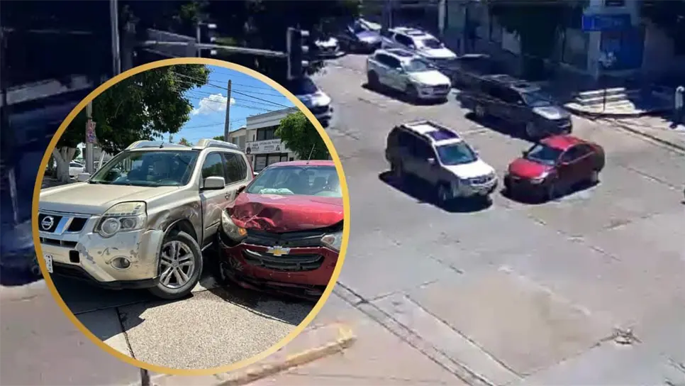 Conductor se cruza el semáforo en rojo y provoca accidente en Los Mochis | VIDEO