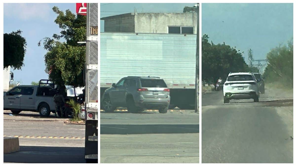 Las camionetas con agentes federales que recorren Guasave.