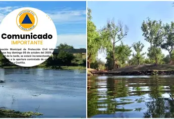Incrementan caudal del Río Fuerte por apertura de compuertas en la presa Miguel Hidalgo