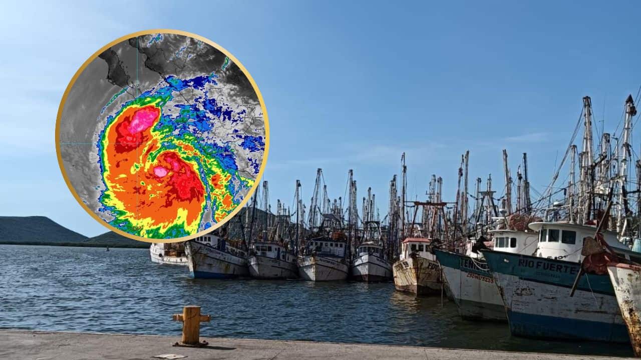 La flota camaronera regreso al puerto para protegerse del mal tiempo. FOTO: Luz Noticias.