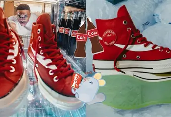Así son los tenis de Coca-Cola y Converse, con un rojo intenso