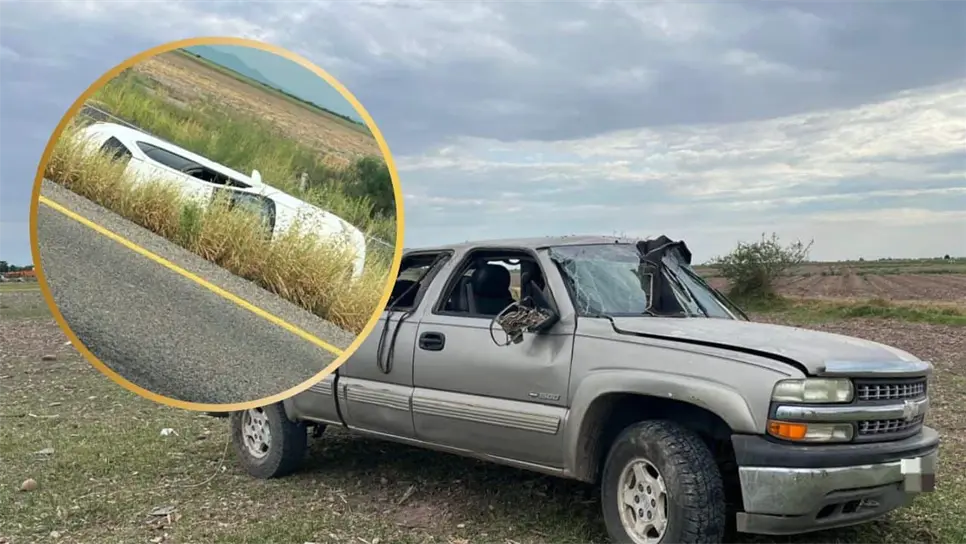 Una maestra y un conductor resultan lesionados en volcaduras casi simultáneas en Guasave y Ahome