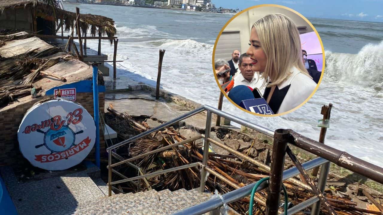 Varias zonas de playa permanecen cerradas debido a la acumulación de piedras y al alto oleaje. FOTO: Luz Noticias.