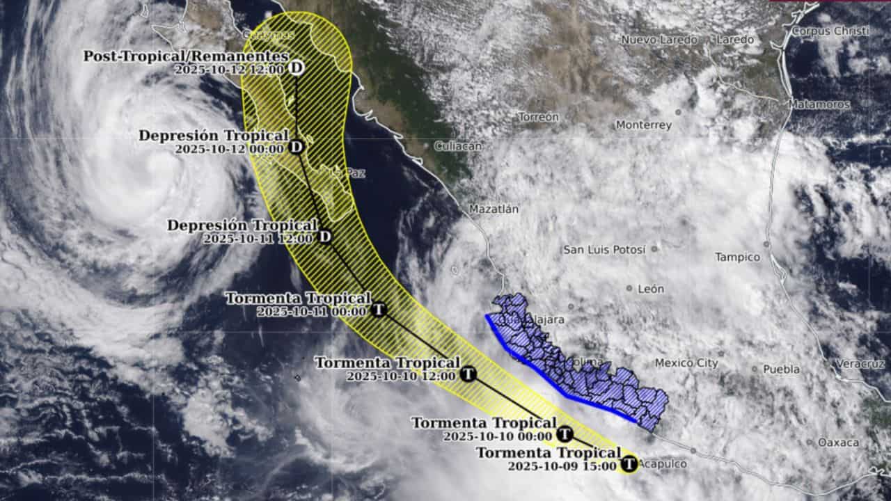La tormenta tropical Raymond se desplaza frente a la costa de Guerrero. FOTO: Luz Noticias.