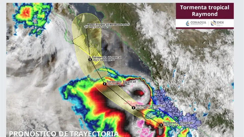 Tormenta Tropical Raymond: Sigue EN VIVO su trayectoria este 10 de octubre