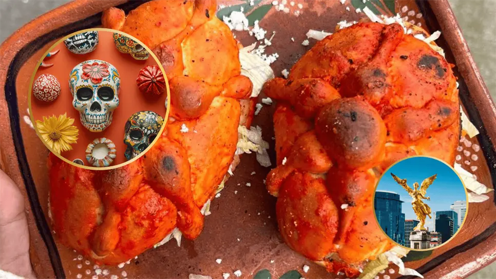 FOTO: Pambamuerto: La fusión de pan de muerto y pambazo que se vuelve viral en la CDMX.