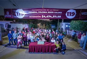 Gámez Mendívil entrega la calle 119 de mil calles para Culiacán en la colonia Jesús Valdez