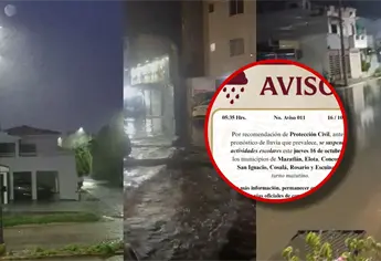 SEPyC: suspenden clases en 7 munucipios de Sinaloa por fuertes lluvias