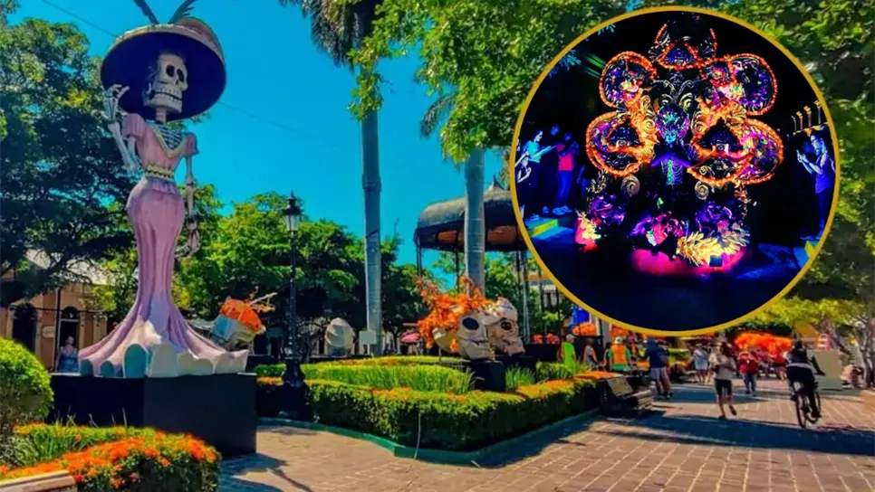 FOTO: La Plazuela Machado ya luce adornos y Catrinas gigantes por el Día de Muertos