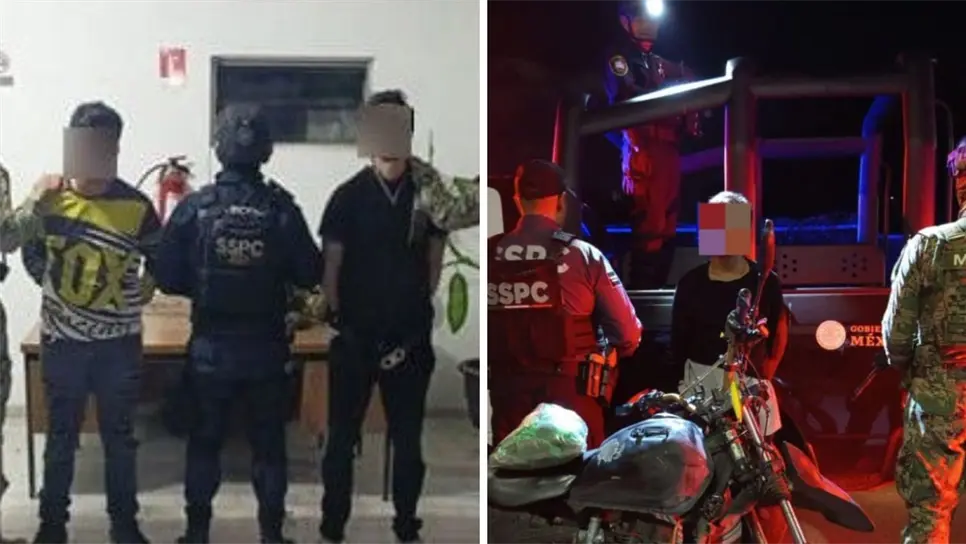 Las personas detenidas, así como los indicios de delito consistentes en armas además de droga, así como las motocicletas aseguradas, fueron puestos a disposición ante las autoridades competentes para la integración de las carpetas de investigación correspondientes