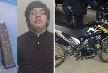 , Grupo Interinstitucional detiene a un civil menor de edad, asegura una motocicleta y cargadores con cartuchos en Culiacán