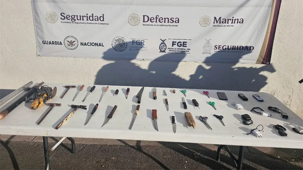 Aseguran varias puntas en el penal de Aguaruto en Culiacán