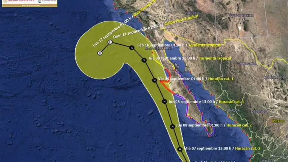 Huracán «Kay» se intensifica a categoría 2