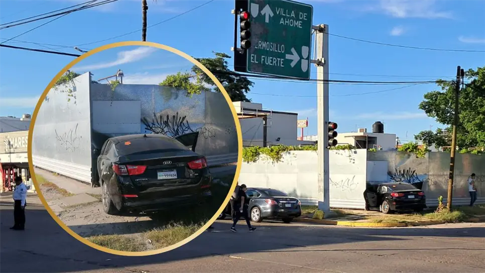 Aparatoso choque en el Centro de Los Mochis deja cuatro heridos, entre ellos dos menores