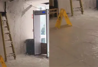 Se rompe tubería en el Hospital General Nuevo de Culiacán y provoca colapso del techo de un sector