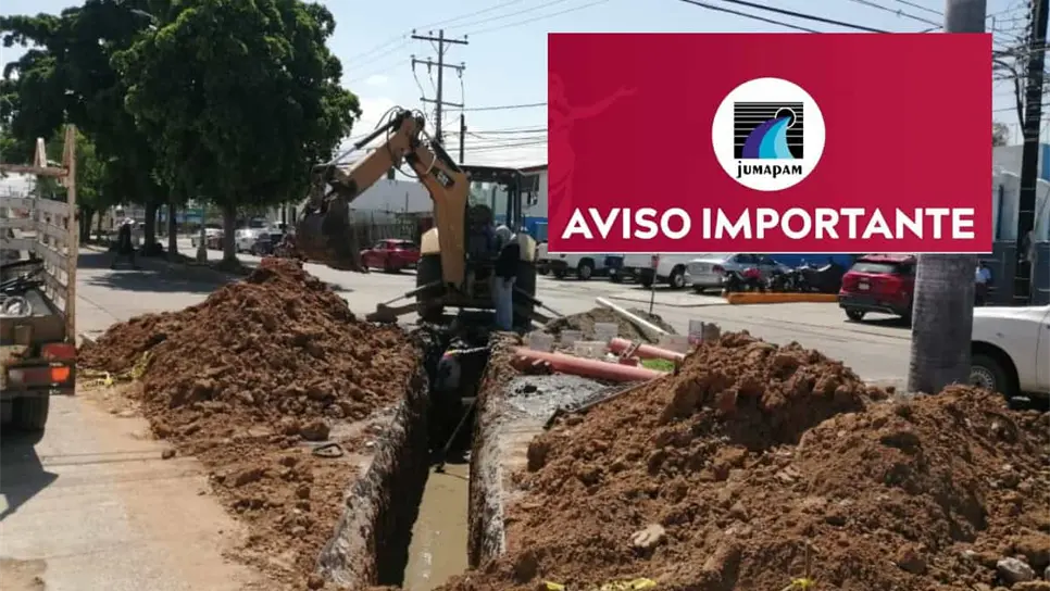 FOTO: Jumapam informó un corte de agua en Mazatlán por mantenimiento en la red. Conoce qué colonias estarán sin servicio y cuándo volverá.