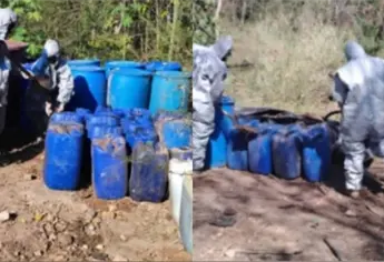 Desmantelan 2 áreas de almacenamiento de precursores químicos en Culiacán