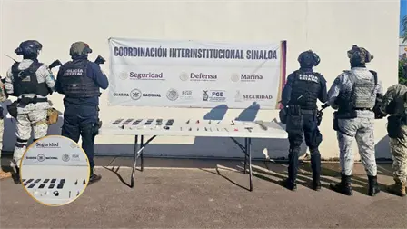 Aseguran un calibre 50 y droga diversa en la colonia Alturas del Sur de Culiacán