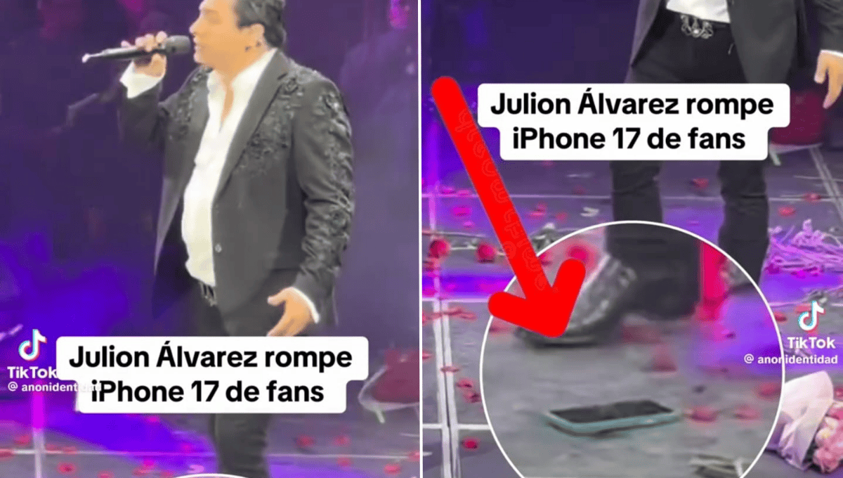 Julión Álvarez pisa el celular de una fan en pleno concierto y lo critican en redes | VIDEO  