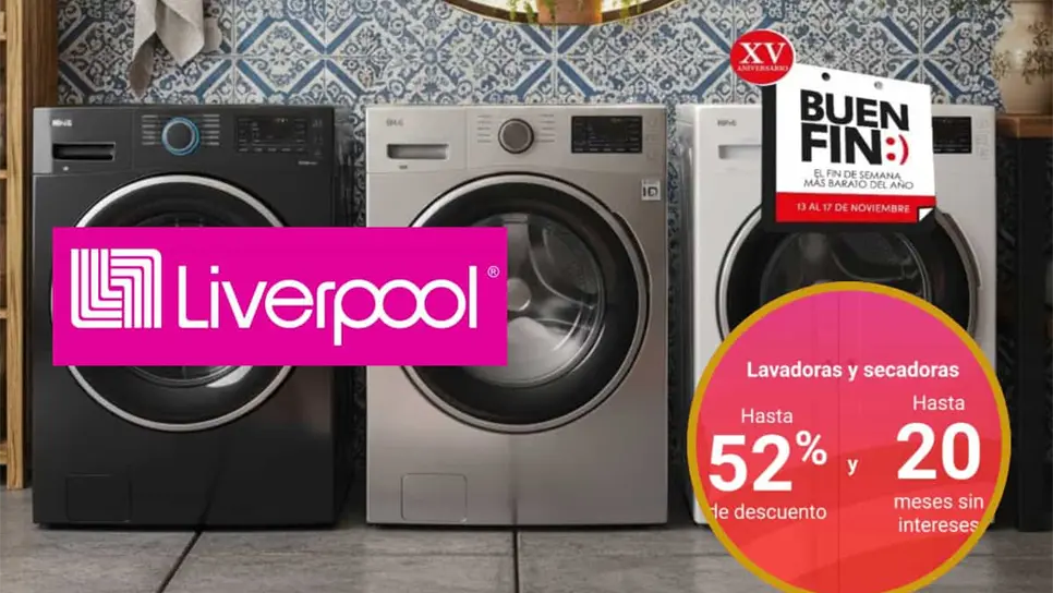 FOTO: Estrena lavadora con las ofertas del Buen Fin en Liverpoo con descuentos de hasta el 52% y paga a meses sin intereses.