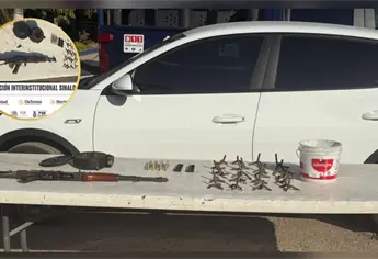 Tras persecución aseguran un vehículo, un fusil, municiones y ponchallantas en Culiacán